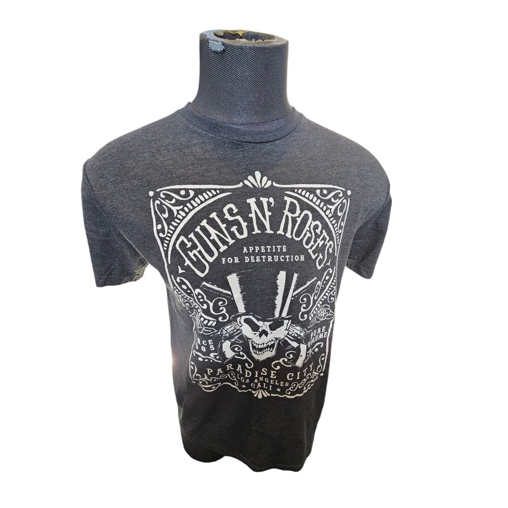 Guns N Roses Appetite For Destruction Skull T-Shirt Large Gray